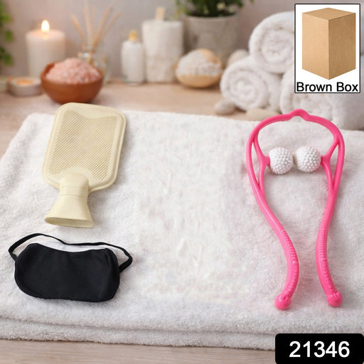 Close-up of neck massage roller included in the self care and relaxation combo set