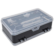 Open precision screwdriver kit showing 117 pieces suitable for electronics repair