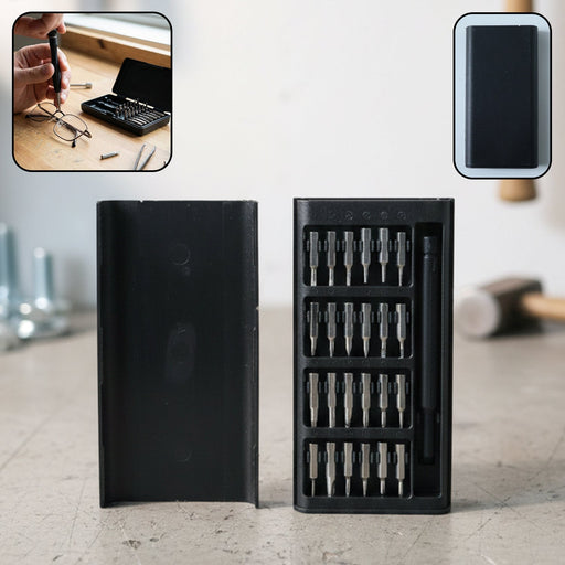 24-in-1 precision screwdriver kit with 24 bits in compact case