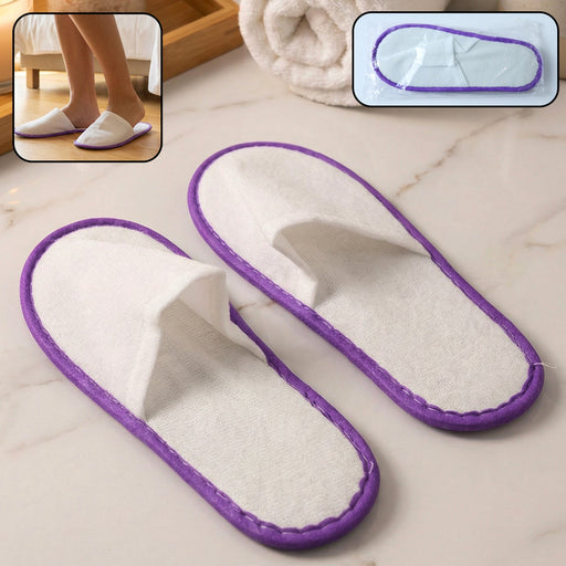 Soft disposable hotel slippers with closed-toe design for guest comfort
