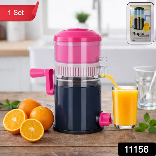 Hand operated manual fruit juice extractor in kitchen setting