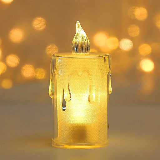 Diwali LED Candle with crystal glitter effect shimmering elegantly.