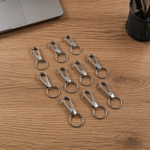 Set of heavy duty metal keychain clips for keys and accessories