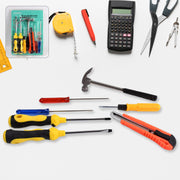 7-piece hand tool kit with magnetic wristband displaying tools and wristband