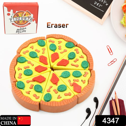 Close-up of a single 3D pizza slice eraser showing intricate details and vibrant colors.