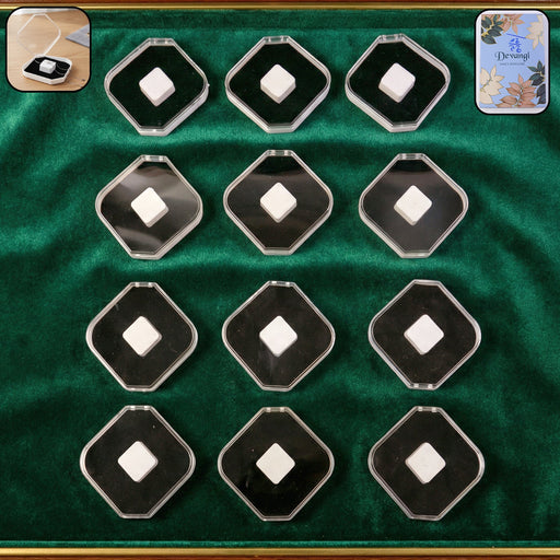 Jewellery storage box set with soft cushions holding rings and earrings securely