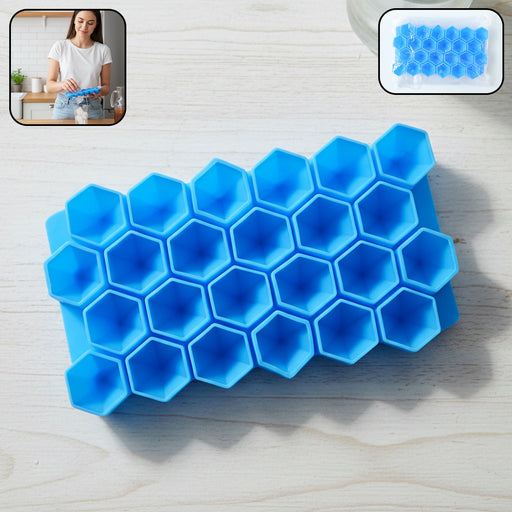 Diamond-shaped ice cube tray made from flexible silicone for easy release