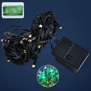LED decorative string lights with timer function on black wire