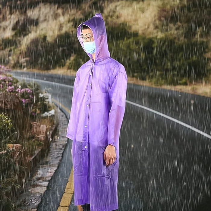 EVA Raincoat Protect Body Arms Legs, Waterproof Reusable Rain Poncho for Women Men Adult Kids Outdoor Traveling Eva Material Raincoat / Rain wear / Rain Suit for Outdoor Accessory (1pc)
