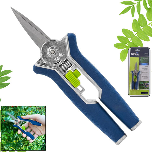 Micro garden snip with ergonomic handle for precision pruning
