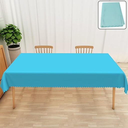 Reusable polyester table cloth with unique pattern on dining table