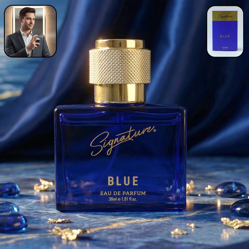 Signature Blue Eau de Parfum 30ml bottle showcasing elegant design