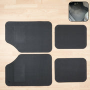 Universal heavy-duty rubber car floor mats with textured surface for all-weather protection
