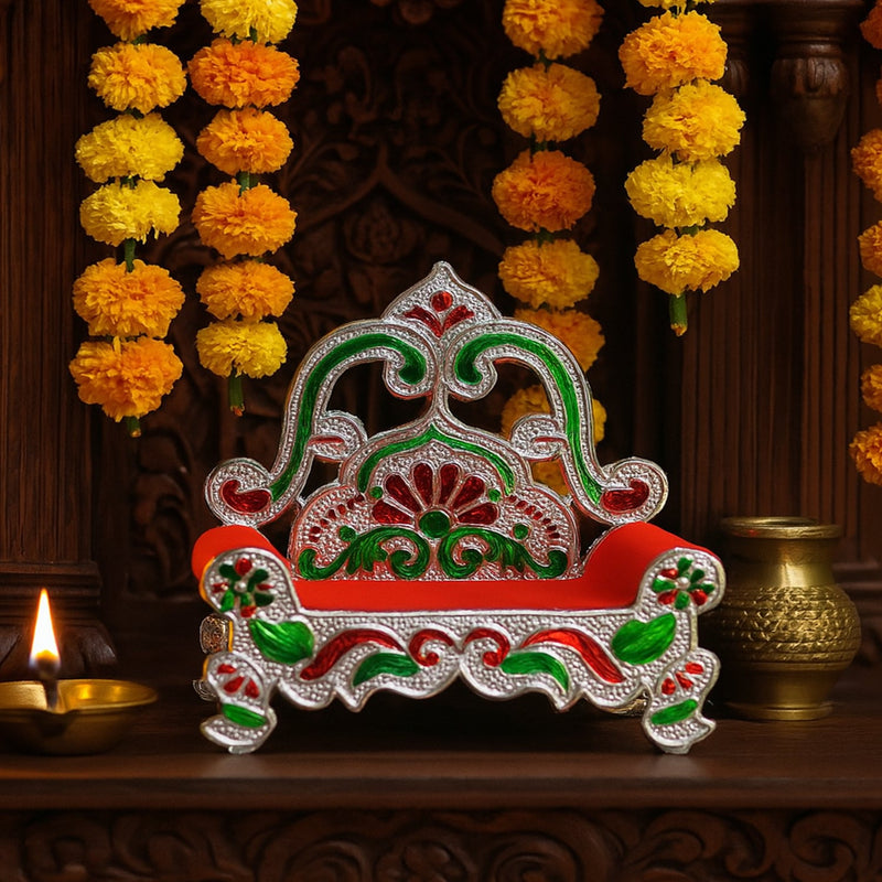 Small Decorative Singhasan with velvet seat for Laddu Gopal idol