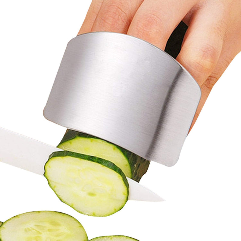 The comfortable stainless steel finger protector, ensuring safe and efficient kitchen cutting.