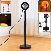Multi-color Sunset Projection Lamp creating a vibrant, romantic glow.