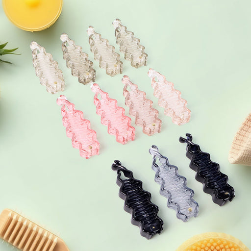 Plastic hair claw clip in mix colors holding thick hair securely