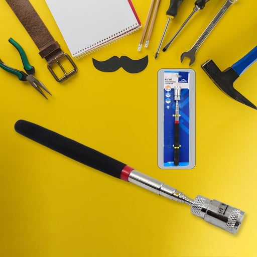 Telescopic Magnetic Pick Up Tool with LED light extended.