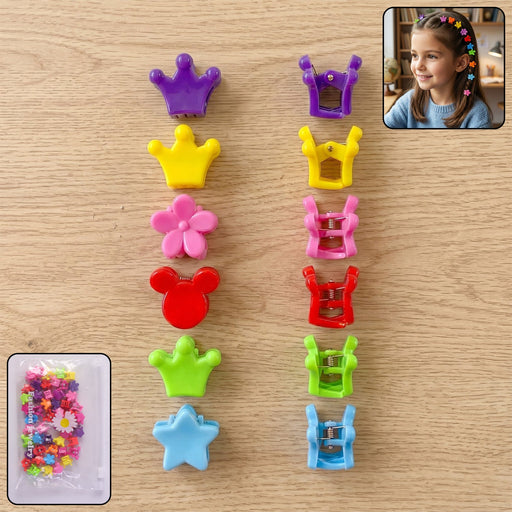 Colorful mini hair claw clips set for girls