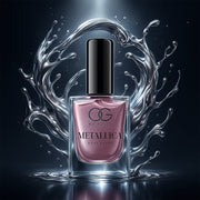 Bottle of Purple Metallica Nail Polish with shimmering opal purple shade