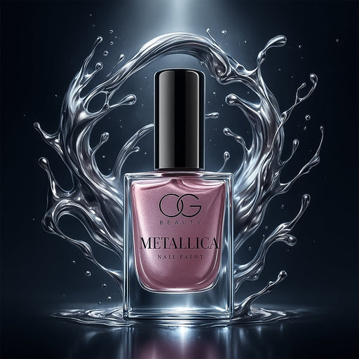 Bottle of Purple Metallica Nail Polish with shimmering opal purple shade