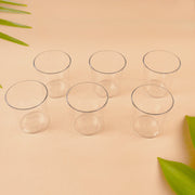 Close view of warm welcome tumbler set with clear plastic glasses