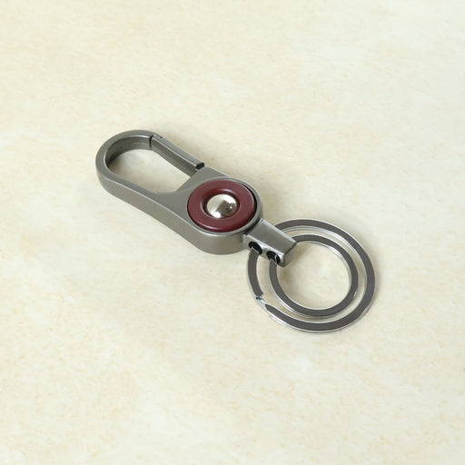 Dual ring metal key holder with secure clip design