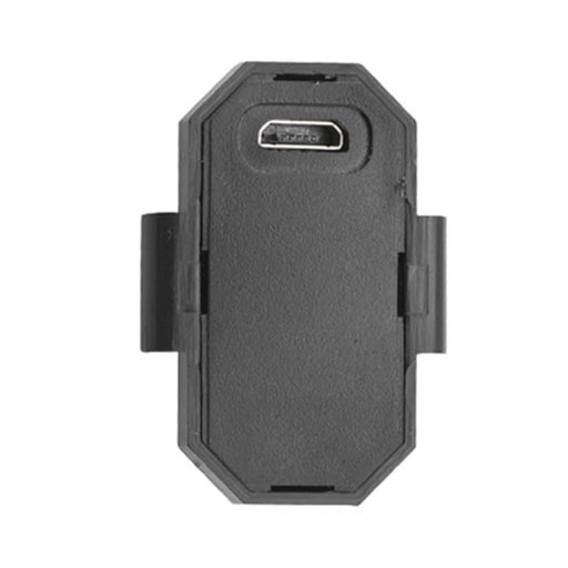 Compact LED strobe light illuminating in vibrant multi-colors for enhanced visibility.