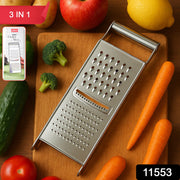Close-up of Apex stainless steel grater and slicer blades for kitchen use