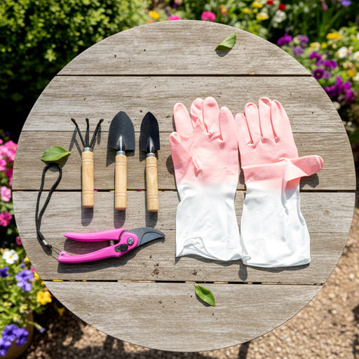 Complete gardening tool kit with gloves and hand tools
