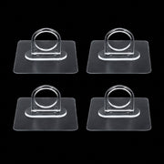 Adhesive plastic wall hook 4-piece set mounted on wall for home organisation