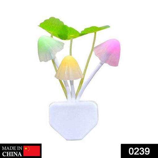 Close-up of the mushroom night light emitting a soft, colorful glow.