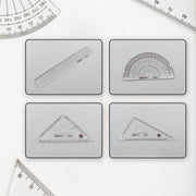 7914 4pcs Ruler Suit Stationery Set for School Student Office ,Draft Rulers for School Office Supplies and Supplies-High School 