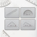 7914 4pcs Ruler Suit Stationery Set for School Student Office ,Draft Rulers for School Office Supplies and Supplies-High School 