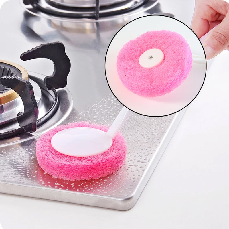 Long-handle scrubber brush ideal for cleaning kitchenware and hard-to-reach areas