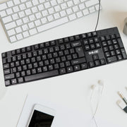 Compshop Wired USB Keyboard in its retail packaging, ready for delivery.