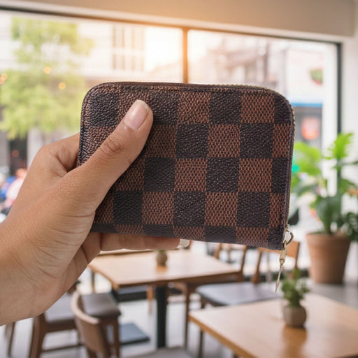 Zip wallet showing multiple card slots for organization