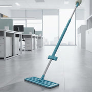 Ergonomic long handle of flat floor cleaning mop for comfortable grip