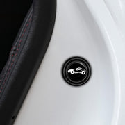 Installation guide showing how to peel and stick the car door anti-collision pad.