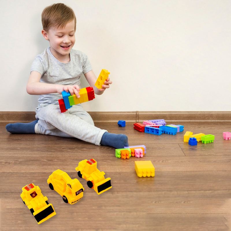 A vibrant 6 Pcs Kids Construction Vehicle Set displayed, ready for play.