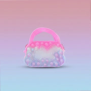 Portable pop it fidget toy purse with handle for easy carrying