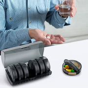 Angled view of the FERVENT Weekly Pill Organizer, showcasing its robust build.