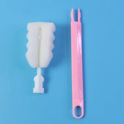 Soft silicone bristle bottle brush for safe cleaning of glass and plastic bottles