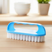 Top view of handheld cleaning brush showing durable build and sturdy bristles.