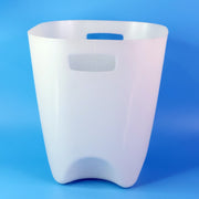 Sturdy plastic dustbin featuring a stable elevated base