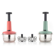 Ergonomic push chopper design for easy and fast food preparation in Indian kitchens.