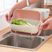 2717 Multifunctional BPA Free Double Layered Plastic Rotatable Strainer Bowl with Handles for Washing, Rinsing, Serving Vegetables & Fruits (Multicolor) 