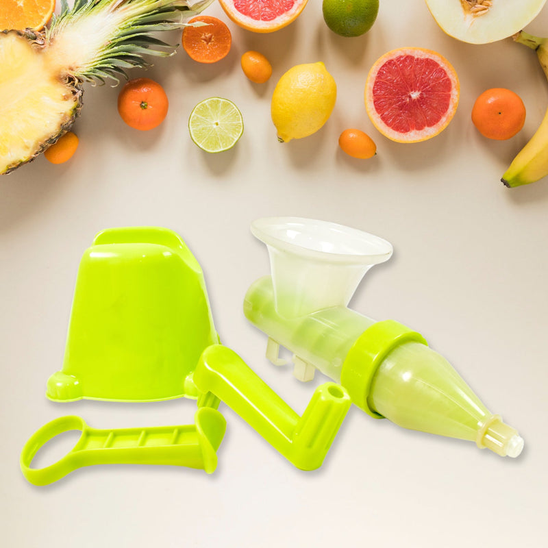 Twist and pour juicer in use extracting fresh juice