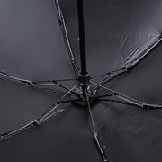 Detailed view of the DrizzlePro compact umbrella's canopy and frame construction.