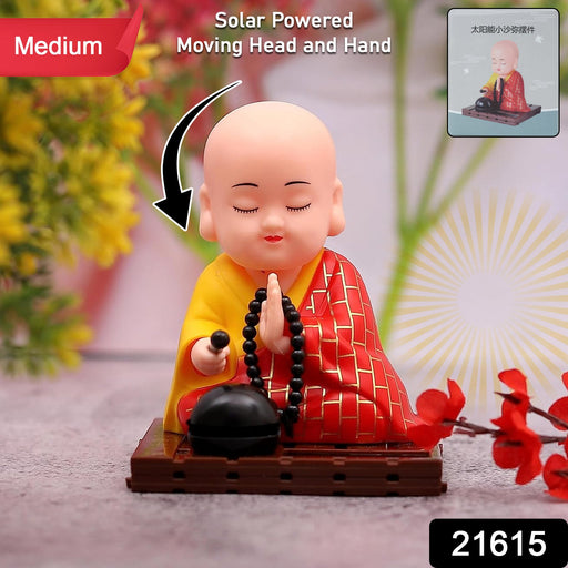 Handmade red meditating Buddha figurine for desk decor